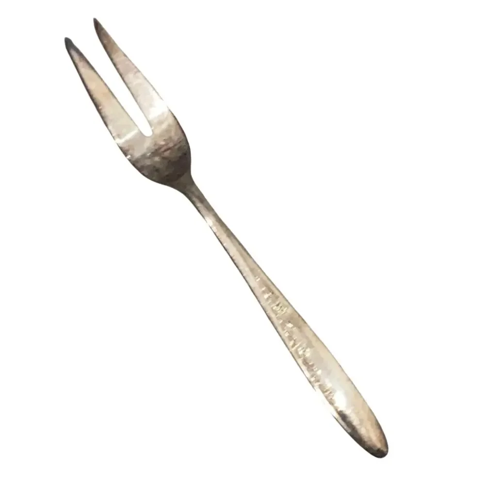 Gorham Vintage Mid Century Silverplated cold meat fork Flower Song pattern 1955